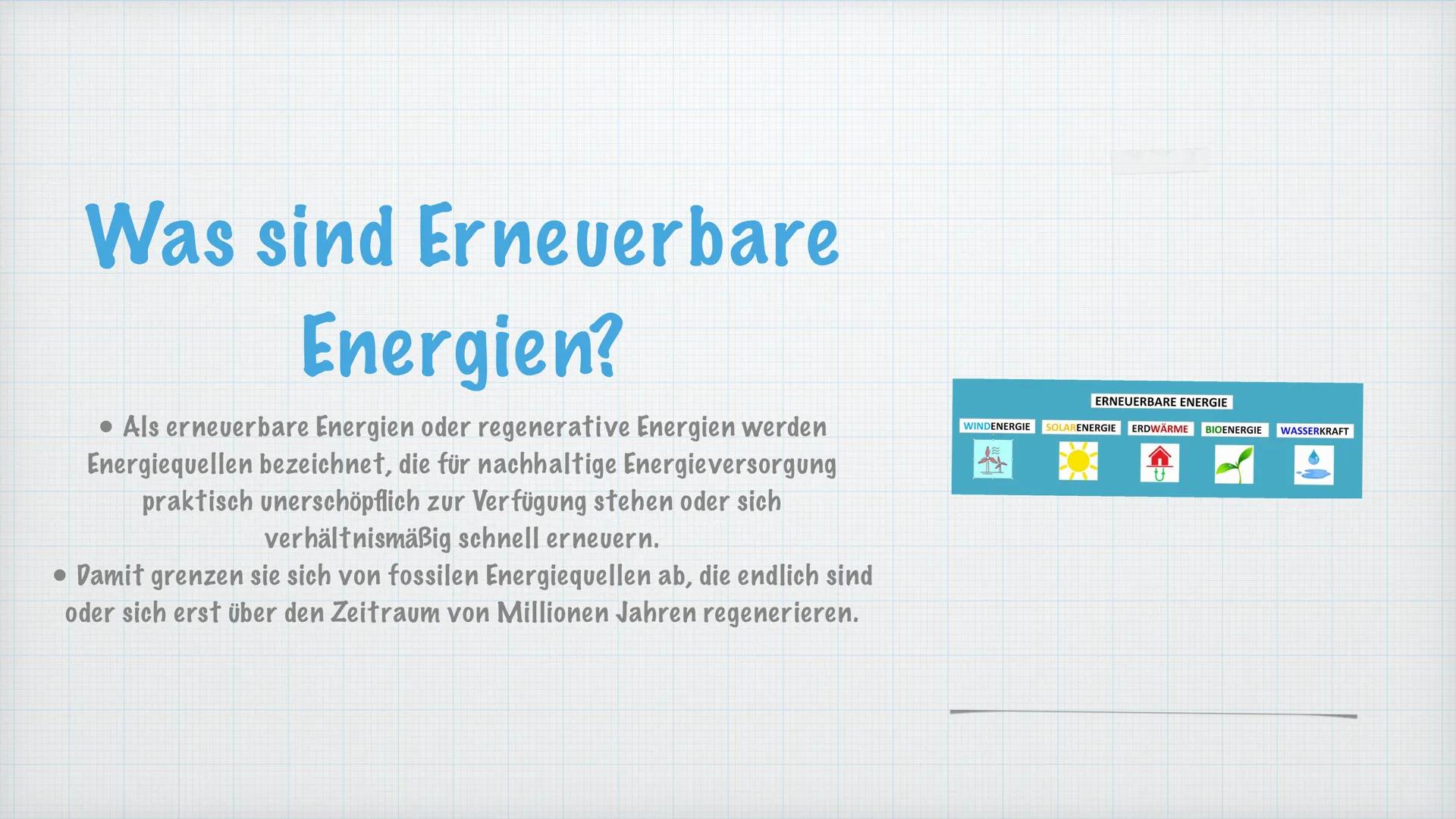 # Erneuerbare Energien

Shorgu * Was sind Erneubare Energien?
* Welche arten gibt es?
* Bioenergie
* -Erdwärme
* -Wasserkraft
* -Sonnenenerg