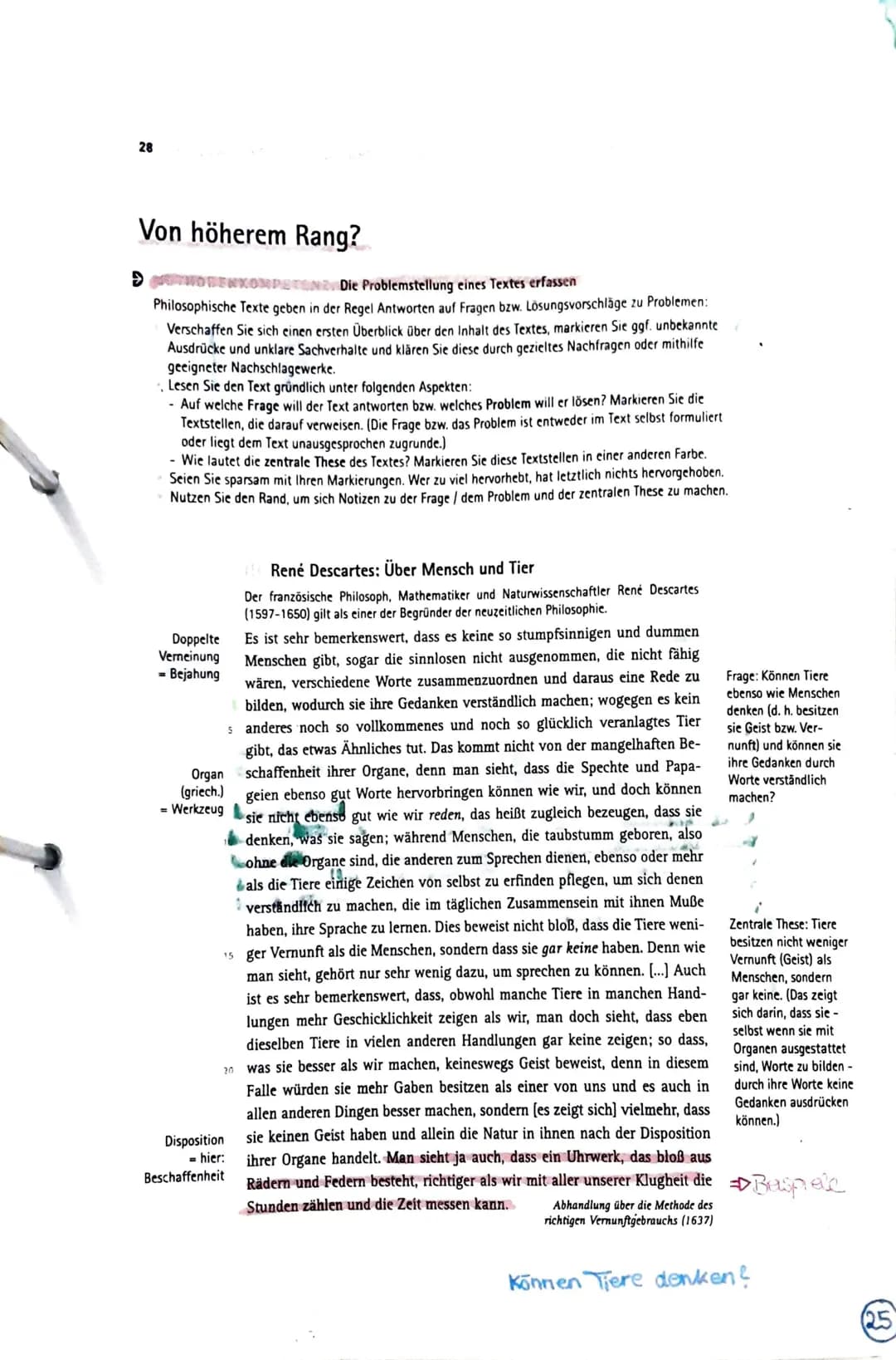 28
Von höherem Rang?
Mb Die Problemstellung eines Textes erfassen
Philosophische Texte geben in der Regel Antworten auf Fragen bzw. Lösungsv