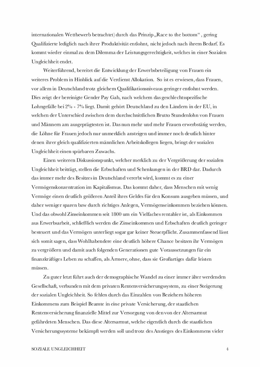 Soziale Ungleichheit
Begriff, Ursachen, Folgen, mögliche Lösungen
Der Begriff,,Soziale Ungleichheit" beschreibt den Zustand, wenn Menschen a