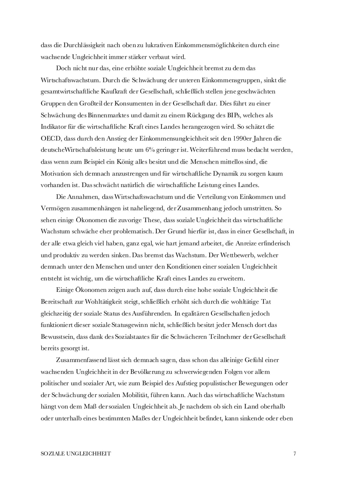 Soziale Ungleichheit
Begriff, Ursachen, Folgen, mögliche Lösungen
Der Begriff,,Soziale Ungleichheit" beschreibt den Zustand, wenn Menschen a