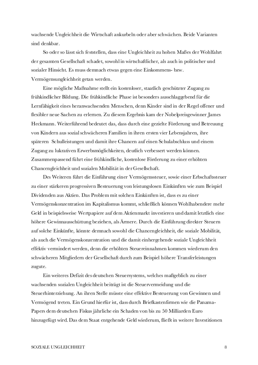 Soziale Ungleichheit
Begriff, Ursachen, Folgen, mögliche Lösungen
Der Begriff,,Soziale Ungleichheit" beschreibt den Zustand, wenn Menschen a