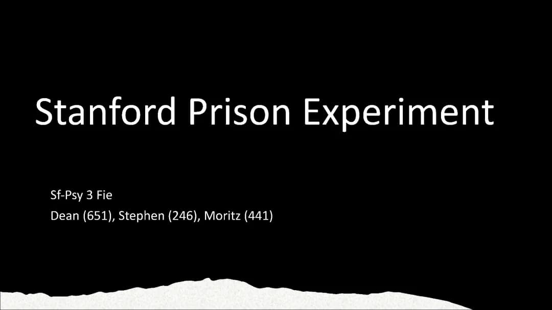 Standford Prison  Experiment -PowerPoint