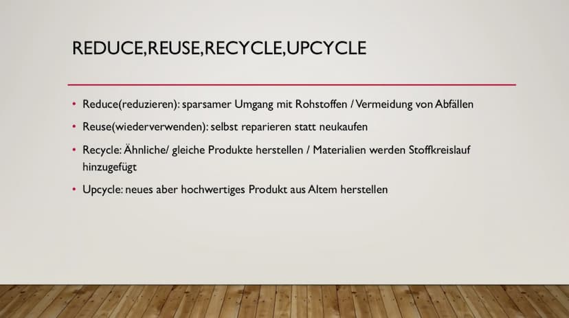 RECYCLING WAS IST RECYCLING?
• Aufbereitung und Wiederverwendung
von Rohstoffen
●
●
Immer ähnliche / gleiche Produkte
produziert
Rohstoffe k