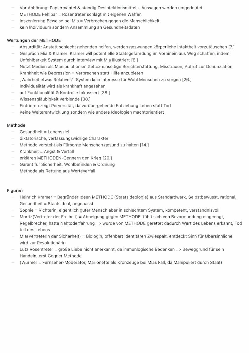 Deutsch - 24.02.23
[ Corpus Delicti = Dystopie]
=> Endet dystopisch, da Methode doch siegt
Veränderungen
[5.] Mia gesundheitsschädliches Ver