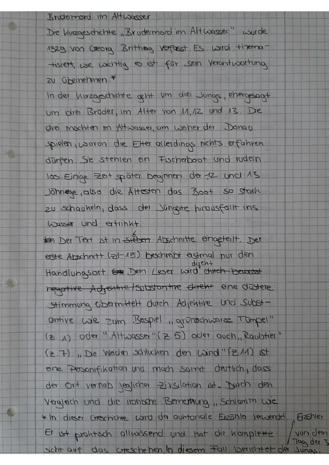 Brudermord im Altwasser: Interpretation PDF, Lösungen & Klassenarbeit