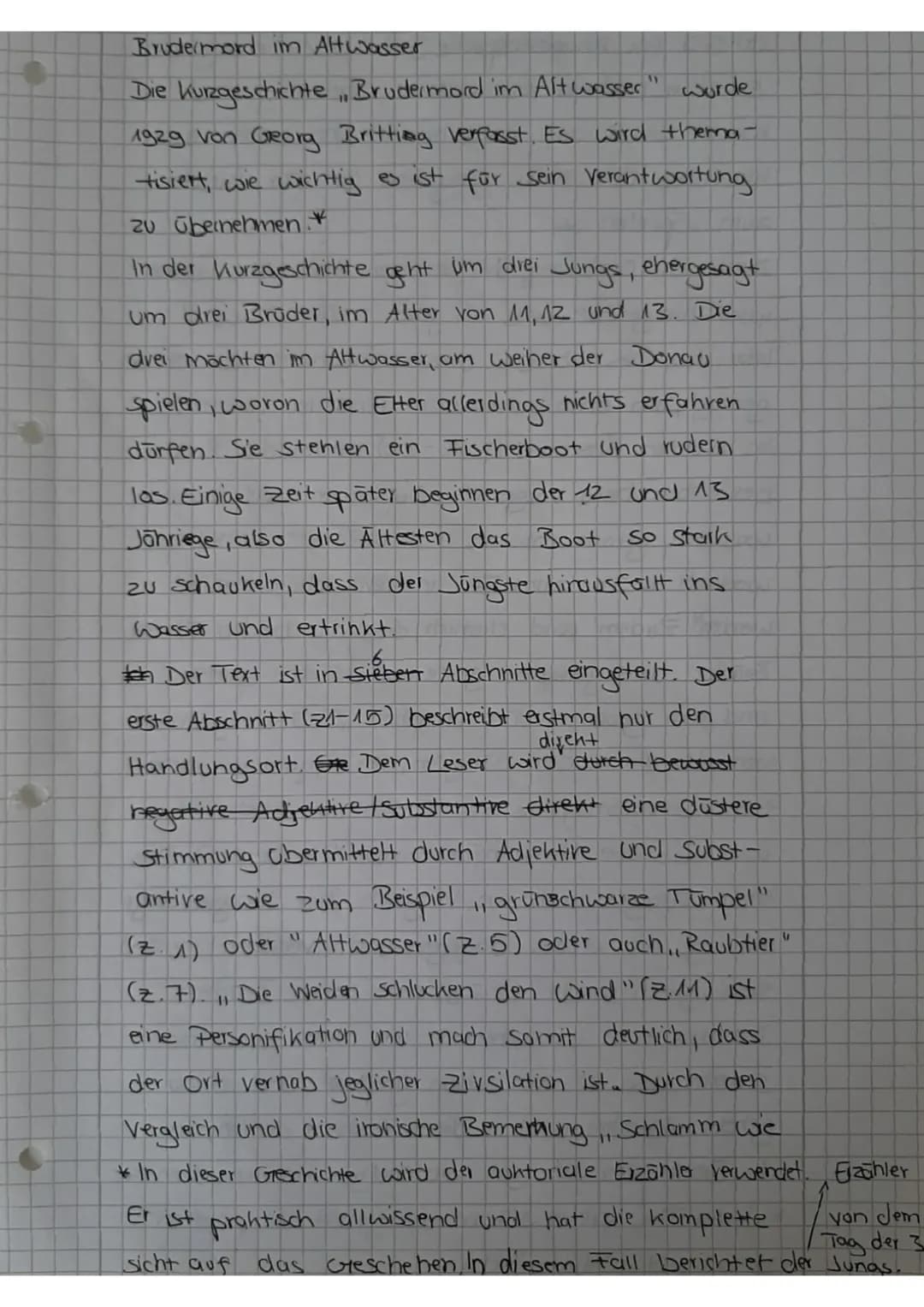 Brudermord im Altwasser
worde
Die Kurzgeschichte, Brudermord im Altwasser
1929 von Georg Britting verfasst. Es wird thema-
tisiert, wie wich