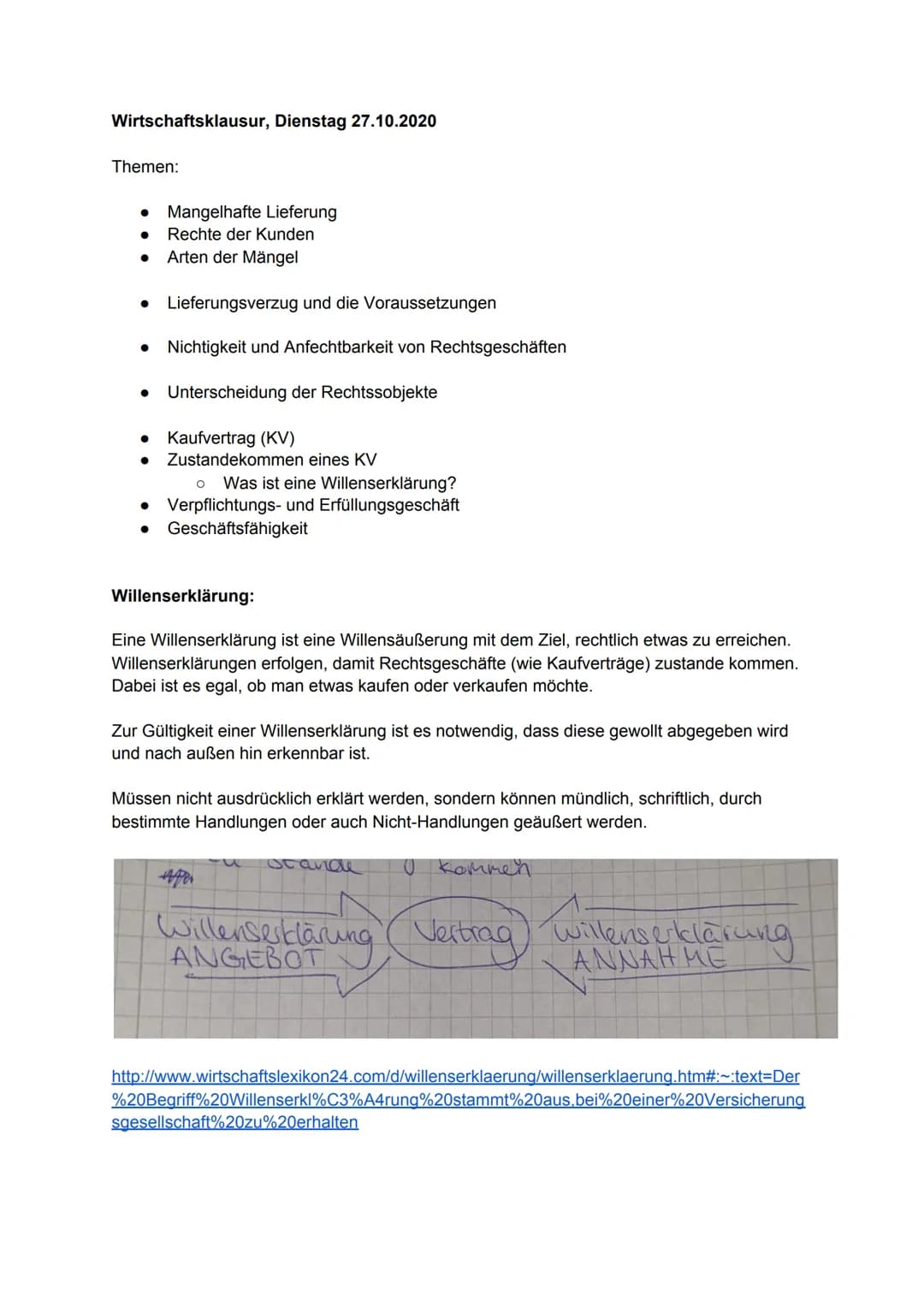 Wirtschaftsklausur, Dienstag 27.10.2020
Themen:
• Mangelhafte Lieferung
Rechte der Kunden
Arten der Mängel
● Lieferungsverzug und die Voraus