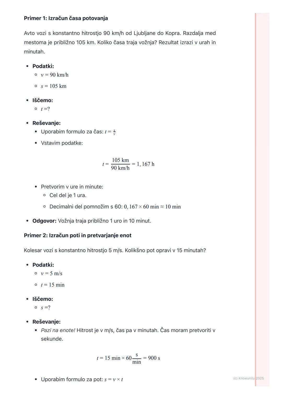 # 2.3. Enakomerno gibanje

Kaj je enakomerno gibanje?

To je najenostavnejša oblika gibanja. Telo se giblje enakomerno, če v enakih
časovnih