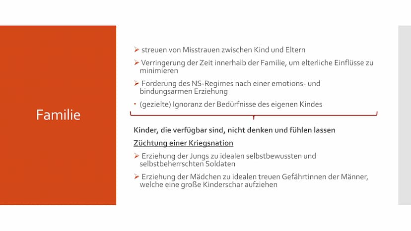Schule und Erziehung
im Nationalsozialismus Gliederung
➤ Hitlers Erziehungsgrundsätze
4 Grundprinzipien nationalpolitischer Anschauung
> Zie