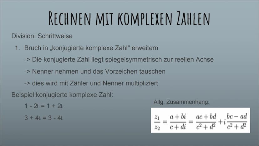 KOMPLEXE ZAHLEN
und die imaginäre Einheit „i” GLIEDERUNG
Definition komplexer Zahlen
Die imaginäre Einheit i
Notwendigkeit
Rechnen mit kompl