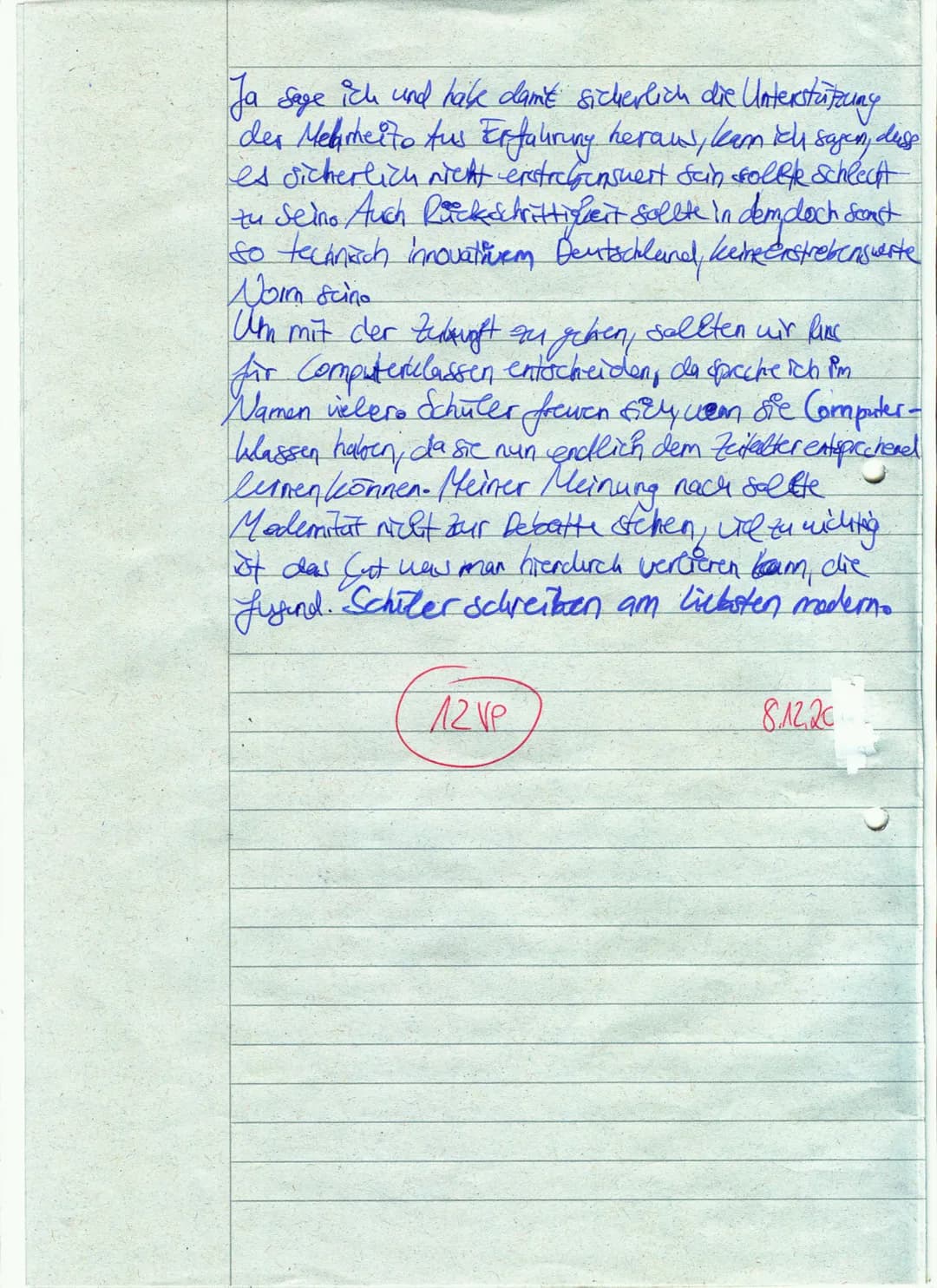 Deutsch KA (12-0
Basisfach Deutsch
I. Materialgestutetes Verfassen eines argumentierenden
Textes (Kommentar) 8
Ein Warnschuss für Deutschlan