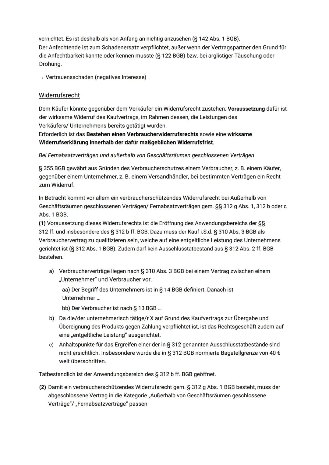 Verbraucher und Unternehmer
Ein Verbraucher ist gem. § 13 BGB jede natürliche Person, die ein Rechtsgeschäft zu Zwecken
abschließt, die über