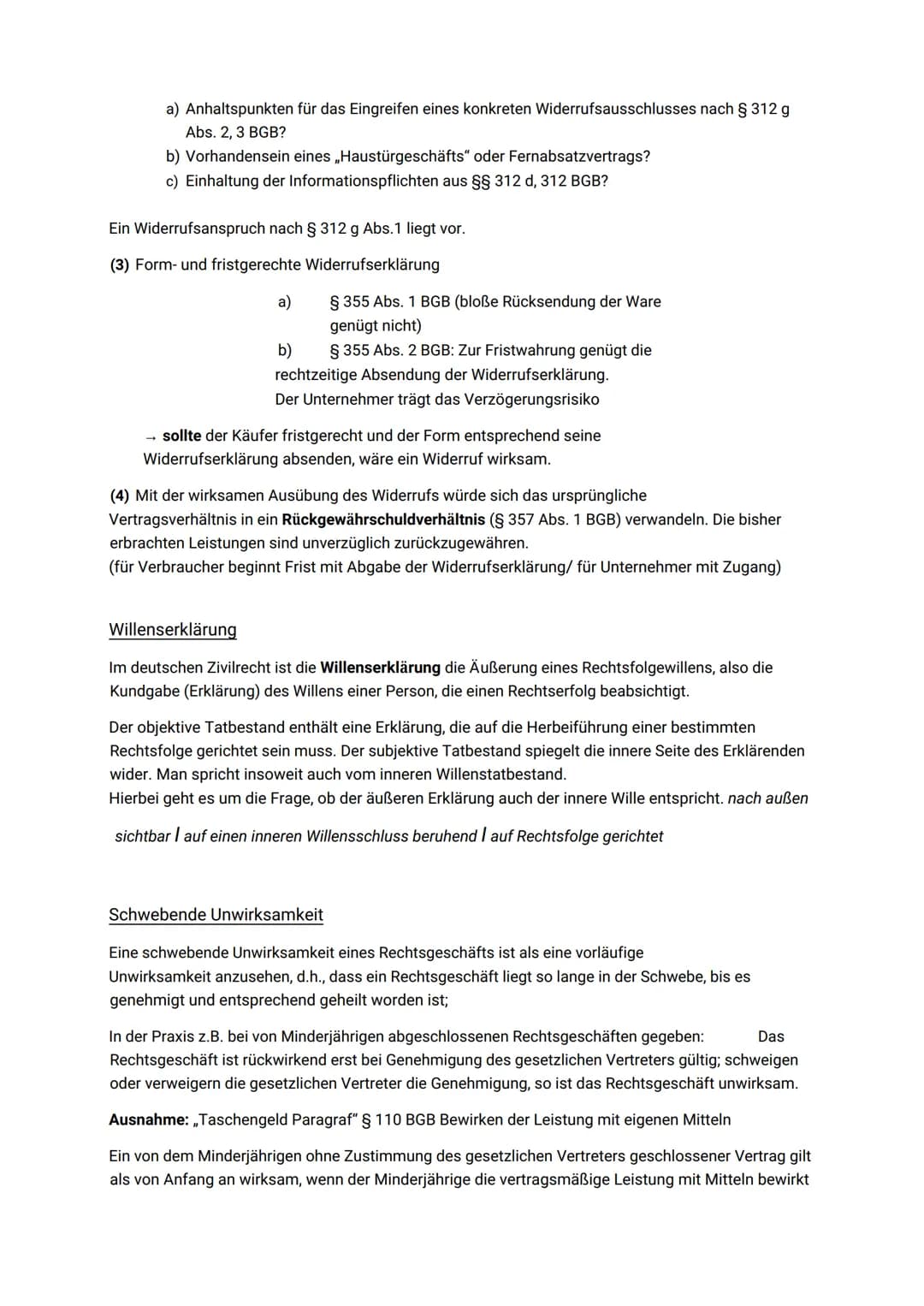 Verbraucher und Unternehmer
Ein Verbraucher ist gem. § 13 BGB jede natürliche Person, die ein Rechtsgeschäft zu Zwecken
abschließt, die über