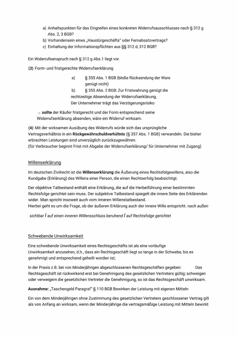 Verbraucher und Unternehmer
Ein Verbraucher ist gem. § 13 BGB jede natürliche Person, die ein Rechtsgeschäft zu Zwecken
abschließt, die über
