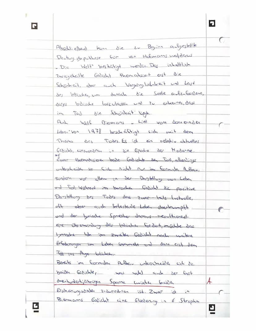 Thema 1: Gedichtvergleich
Aufgabe:
Interpretieren Sie das Gedicht ,,Die Welt" von Christian Hofmann
von Hofmannswaldau (Text 1).
Ziehen Sie 