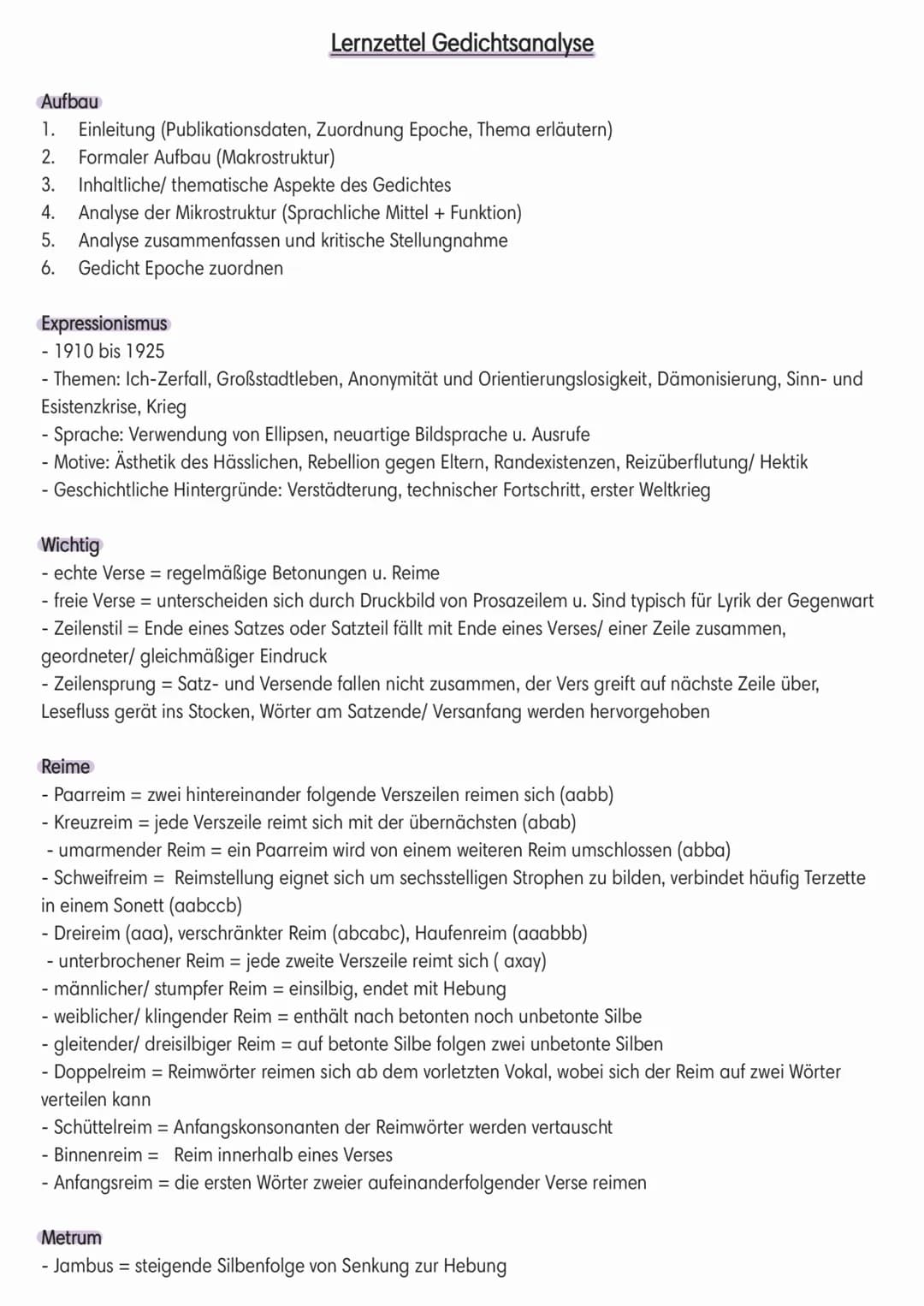 Aufbau
1. Einleitung (Publikationsdaten, Zuordnung Epoche, Thema erläutern)
2. Formaler Aufbau (Makrostruktur)
3. Inhaltliche/ thematische A
