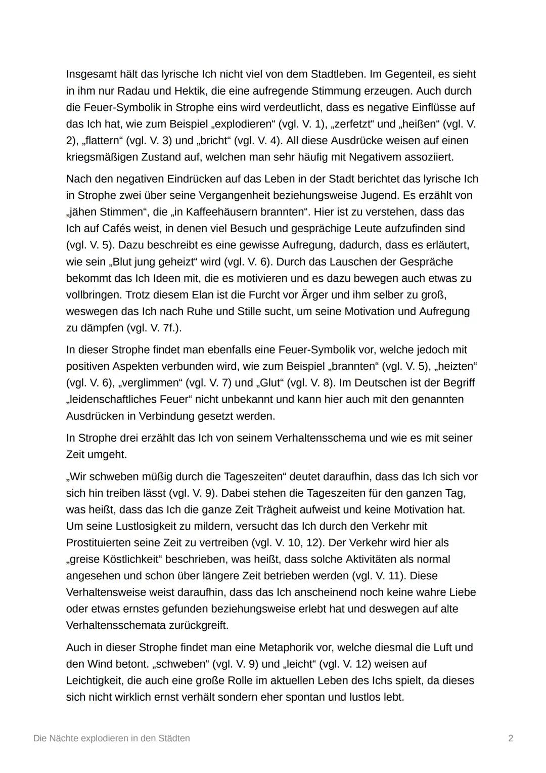 Die Nächte explodieren in den
Städten
Das von Ernst Wilhelm Lotz verfasste Gedicht "Die Nächte explodieren in den
Städten" stammt aus der Ze