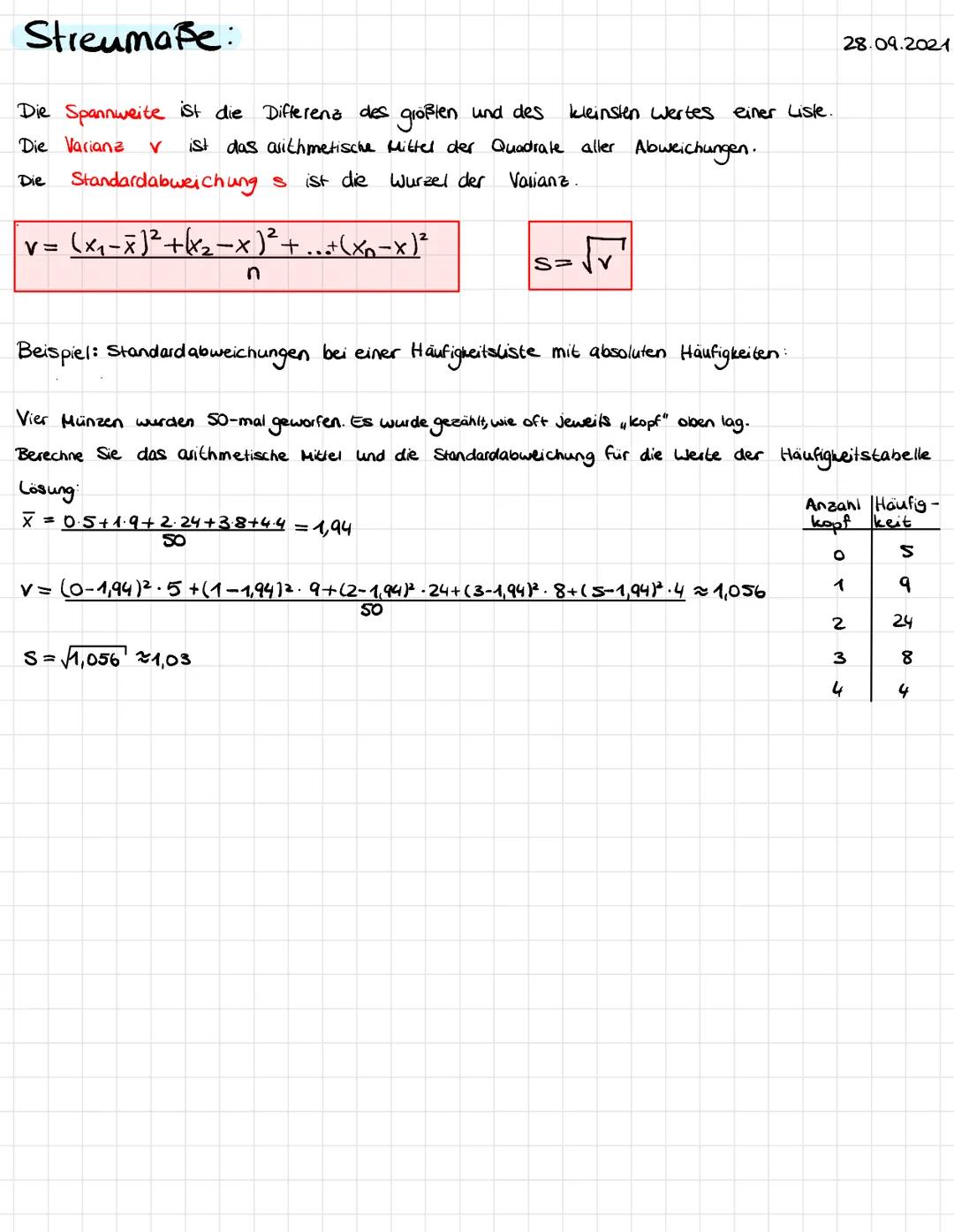 Definition:
Arithmetische Mittel, Median und Modalwert sind Lagemaße einer Urliste mit n
Zahlenwert x₁,..., X₁.
Das arithmetische Mittel X w