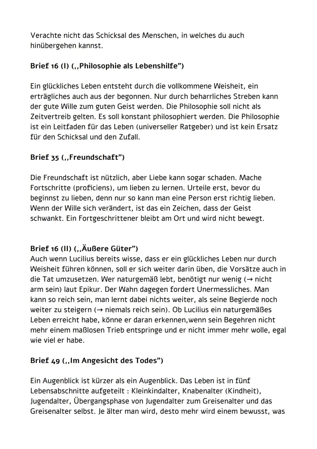 1. Zusammenfassung Brief 49 + Vergleich mit Pink Floyd
(Rückseite) - Stichpunkte
2. Stilmittelinterpretation zwei Mal
3. Zusammenfassung Sen