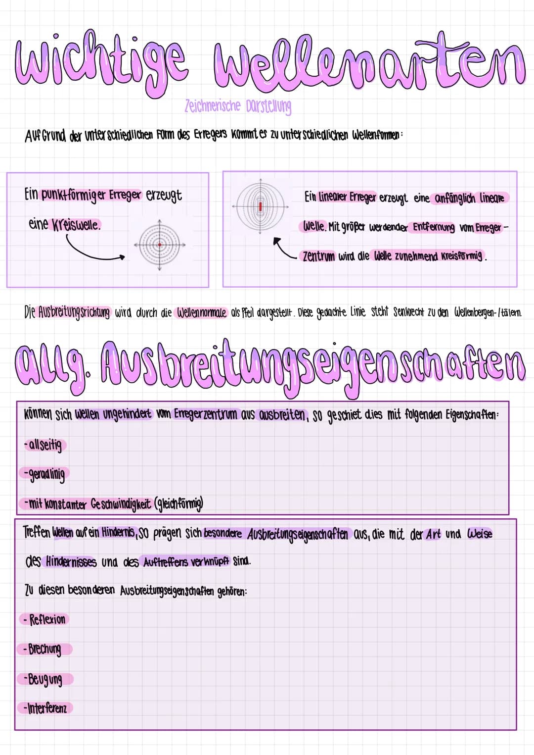 mechanische Wellen
Wellendefinition
Definition
Eine Welle ist die Ausbreitung einer
Schwingung im Raum, bei der Energie übertragen,
aber kei
