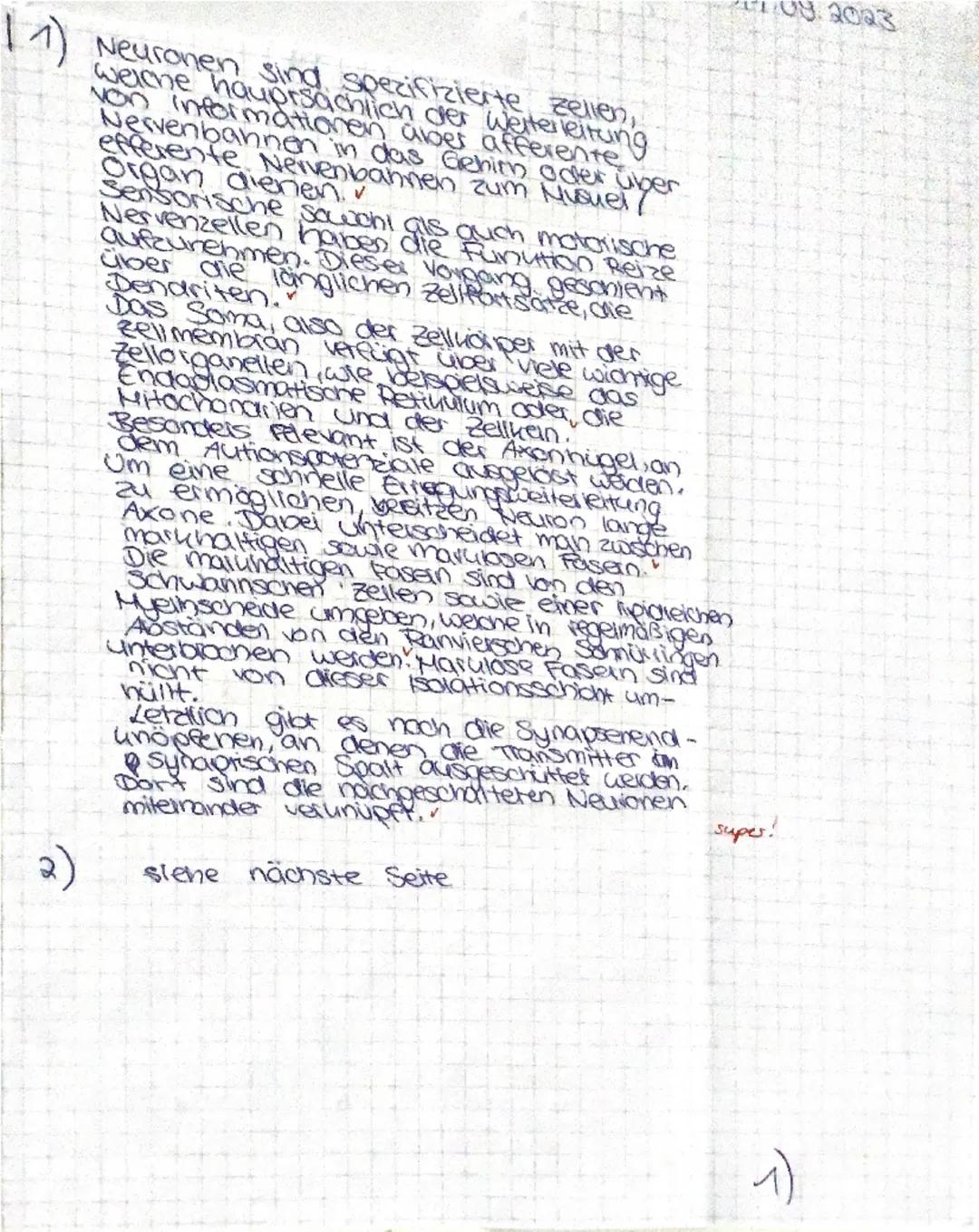 1 Multiple Sklerose
Teilaufgabe Anforderungen: Die Schülerin/ der Schüler
BE max
BE
Erläutert die grundsätzlichen Funktionen des Neurons...
