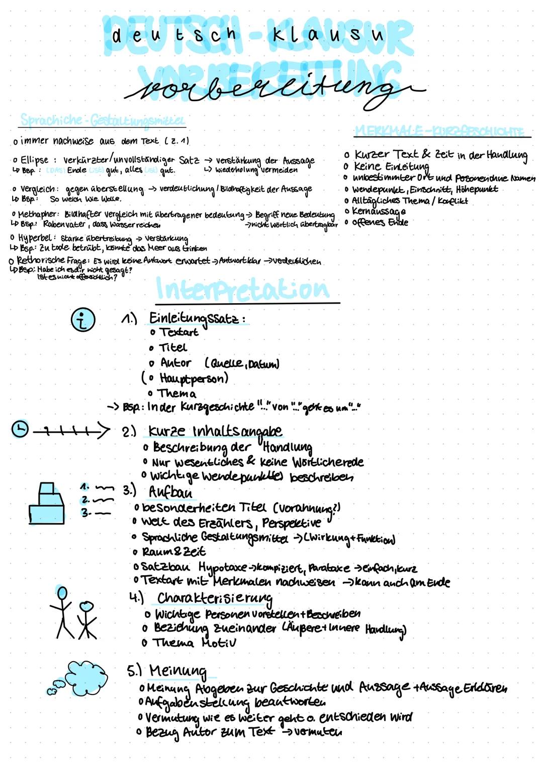 deutsch klausu
Sprachiche Gestaltungsmittel
o immer nachweise aus dem Text (2.1).
10 Ellipse : verkürzter/unvollständiger Satz → verstärkung