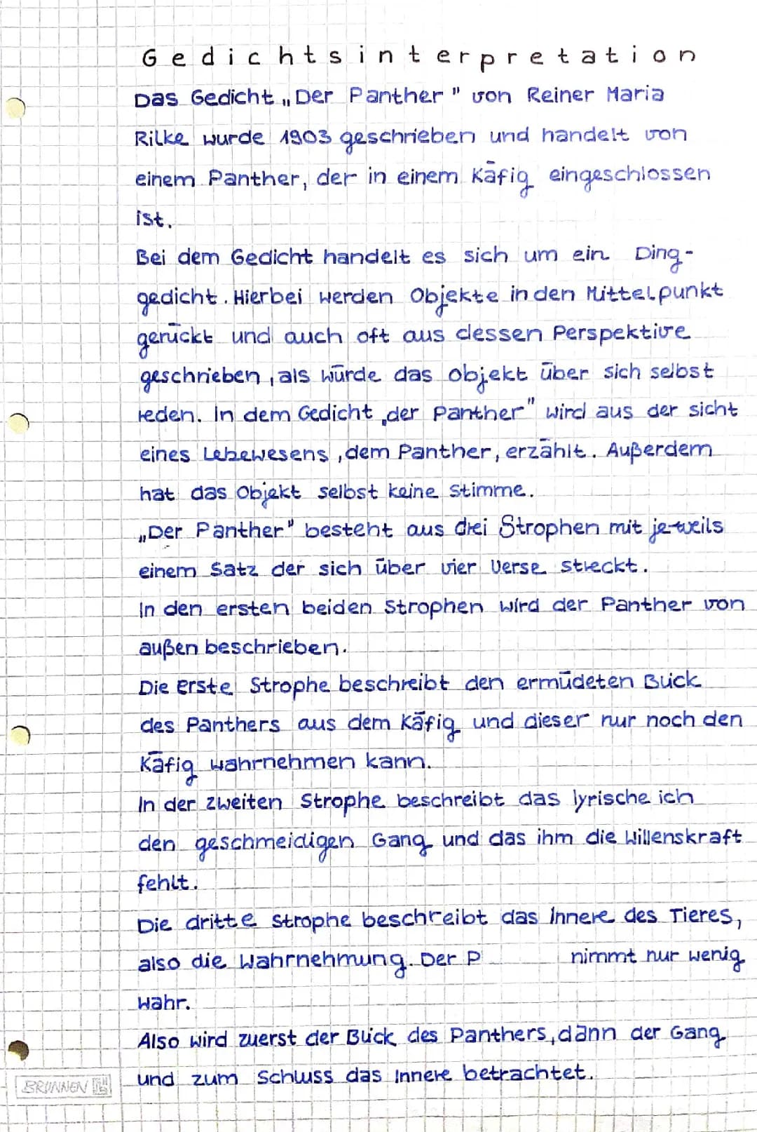 Gedichtsinterpretation „Der Panther“