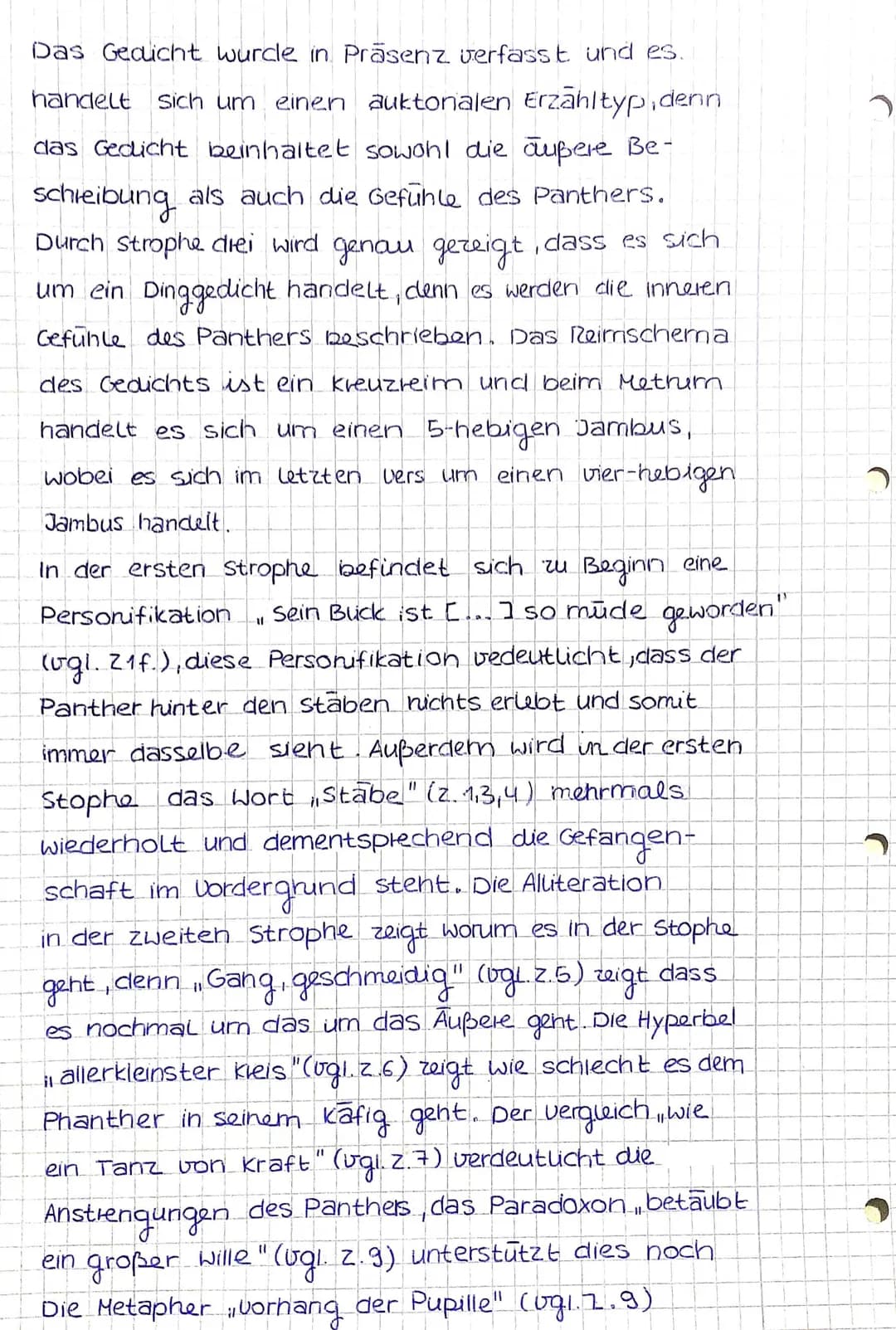 BRUNNEN
Gedichtsinterpretation
Das Gedicht, Der Panther von Reiner Maria
Rilke wurde 1903 geschrieben und handelt von
einem Panther, der in 