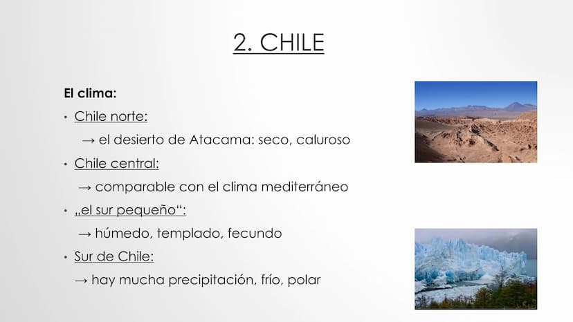   ■
CHILE
UN PAÍS DE CONTRASTES -
(8 LA ESTRUCTURACIÓN
1. Introducción
2. Chile
2.1. Información general
3. Explicación de la tesis ,,Un paí