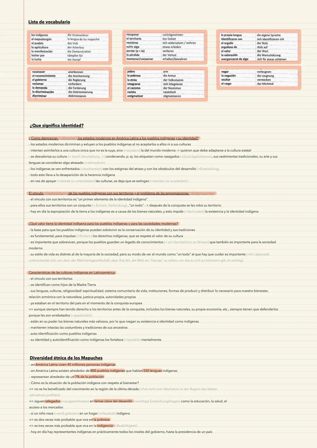 Examen - Pueblos indígenas
Informaciones sobre la vida de los Mapuches
mantener las tradiciones es importante para ellos
lenguaje propio: Ma