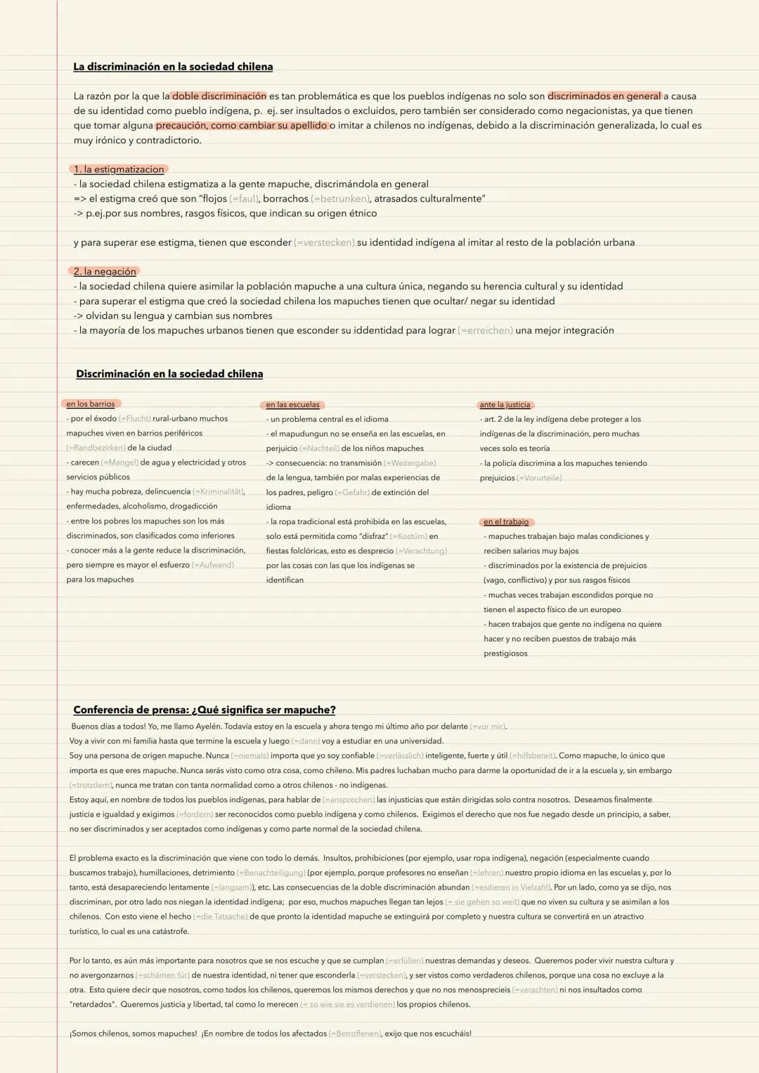 Examen - Pueblos indígenas
Informaciones sobre la vida de los Mapuches
mantener las tradiciones es importante para ellos
lenguaje propio: Ma