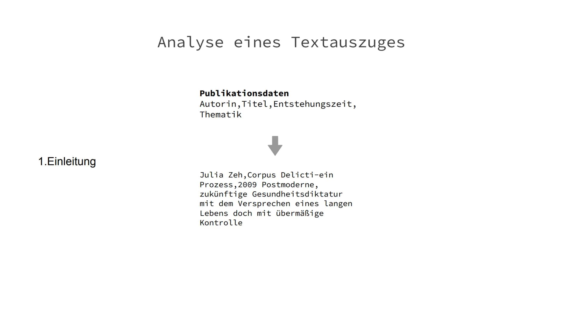 Corpus Delicti
Von Luisa Joisten, Annabelle Laszloffy, Marie Theegarten & Nina Weber Inhaltsverzeichnis
Merkmale der Romanwelt
Personen
Pers