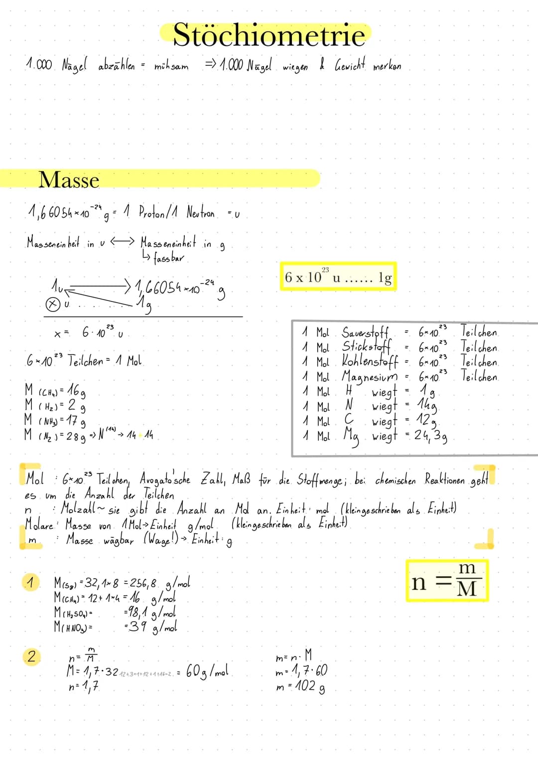 1.000 Nagel abzählen = mühsam => 1.000 Nägel wiegen
Masse
1,660 54 x 11
U.
x =
-24
Masseneinheit in u →→→→→Masseneinheit in 9
↳ fassbar.
10 