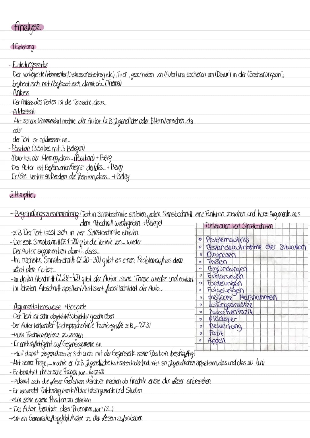 Analyse
1 Enlatung
-Einleitungssatz
Der vorliegende (Kommentar, Diskussionsbeitrag etc.), Titel", geschrieben von (Autor) und erschienen am 