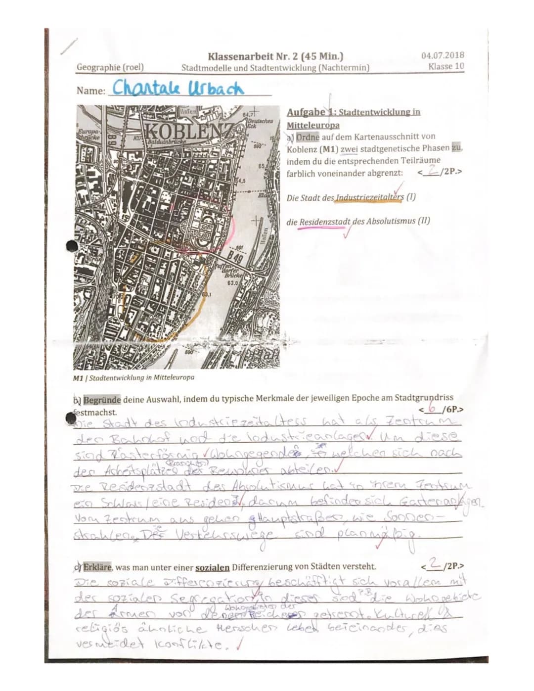 Geographie (roel)
Name: Chantale Urback
Europa-
haicke
Klassenarbeit Nr. 2 (45 Min.)
Stadtmodelle und Stadtentwicklung (Nachtermin)
www
Mafe