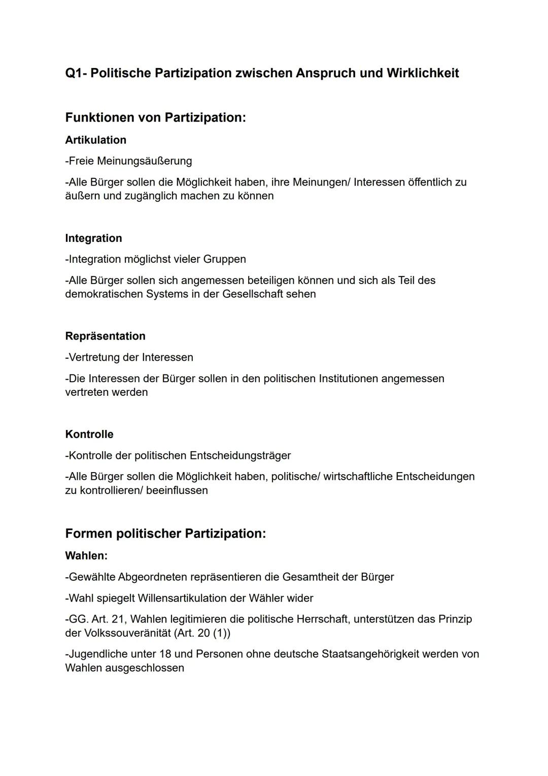 Abitur 2023- Politische Partizipation 