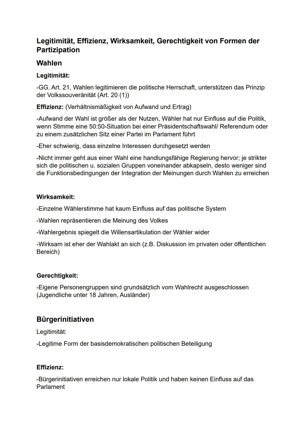 Q1- Politische Partizipation zwischen Anspruch und Wirklichkeit
Funktionen von Partizipation:
Artikulation
-Freie Meinungsäußerung
-Alle Bür