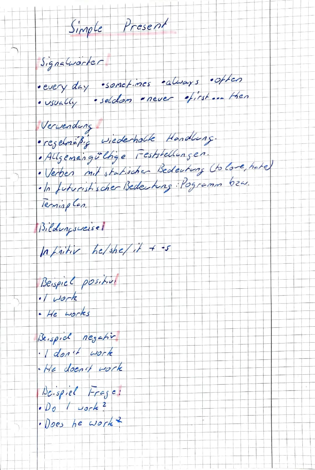 Englisch Zeitformen  