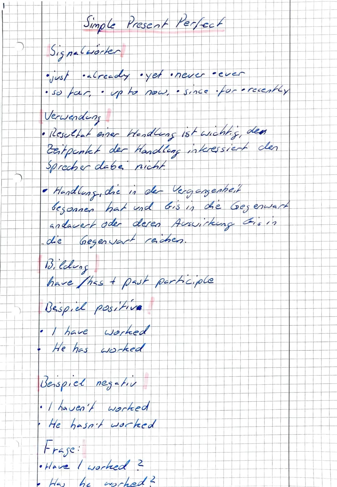 Simple Present
Signalwörter
• every day •sometimes •always • often.
• seldom • never ofirst ... then
• usually
Verwendung
• regelmäßig wiede