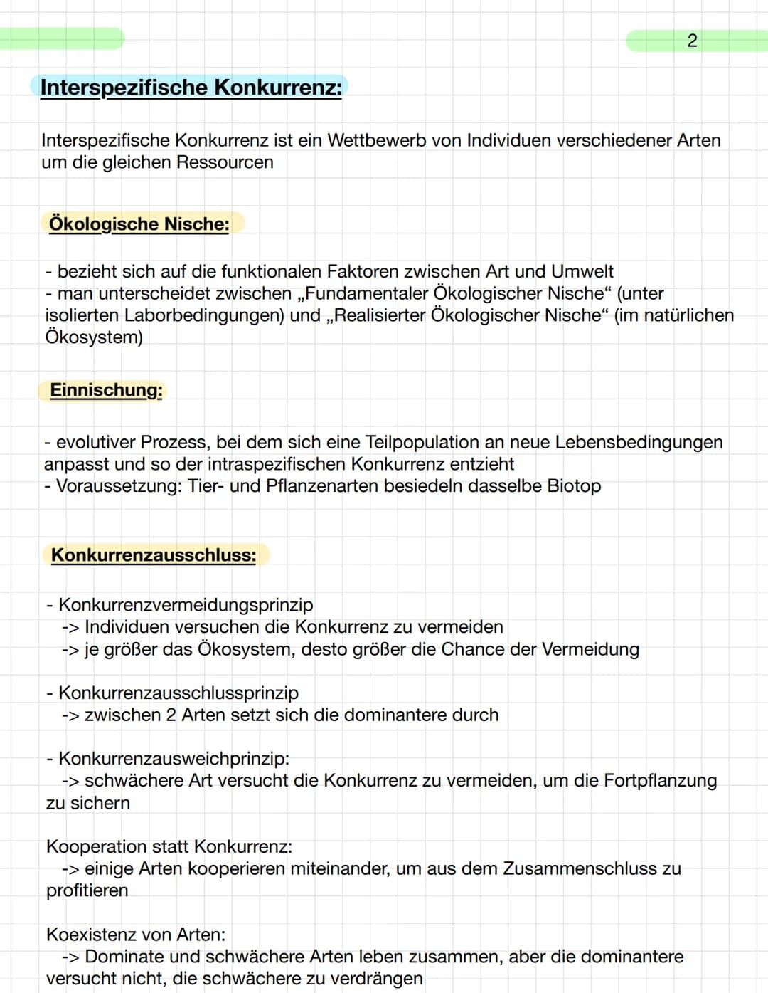  Biologie - Ökologie
Wichtige Definitionen:
Biozönose: Gesamtheit aller in einem geographisch abgegrenzten Raum
vorkommende Organismen = Leb