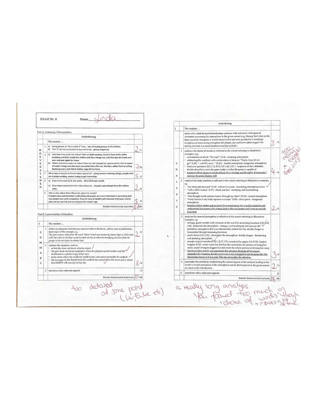 2. Klausur
15.12.2020
A is
551711
not relevant
for a summary
R another
not the best connective
the given extract of the
The novel "Nerve", w