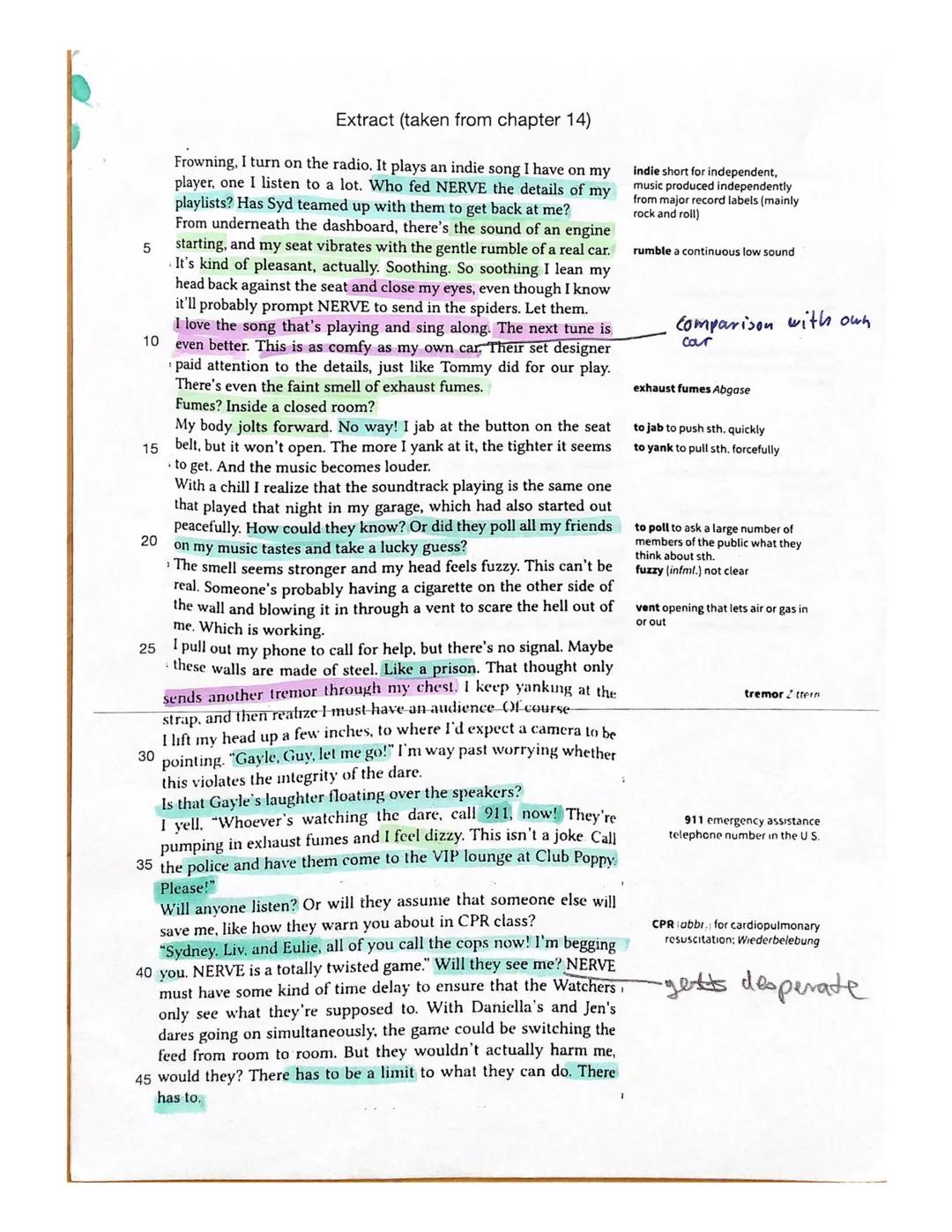 2. Klausur
15.12.2020
A is
551711
not relevant
for a summary
R another
not the best connective
the given extract of the
The novel "Nerve", w