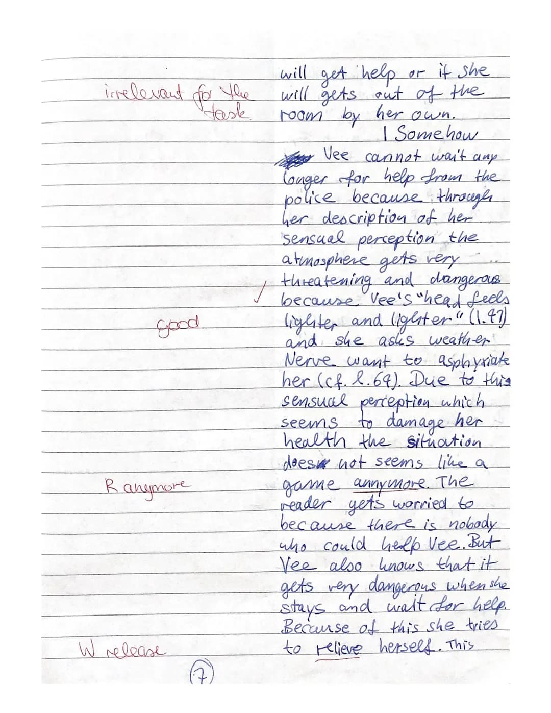 2. Klausur
15.12.2020
A is
551711
not relevant
for a summary
R another
not the best connective
the given extract of the
The novel "Nerve", w