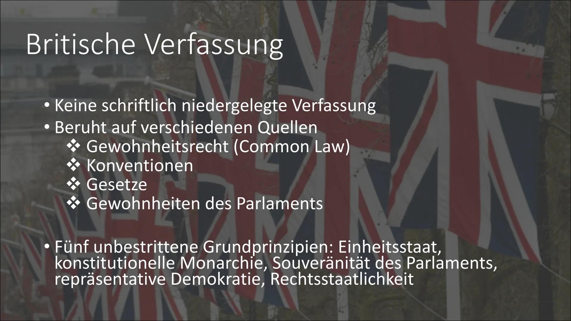 Pamun
Staatssystem
Großbritannien Inhaltsverzeichnis
●
●
●
●
●
●
●
●
●
UK & Großbritannien
Konstitutionelle Monarchie
Politische Organe
Wahl