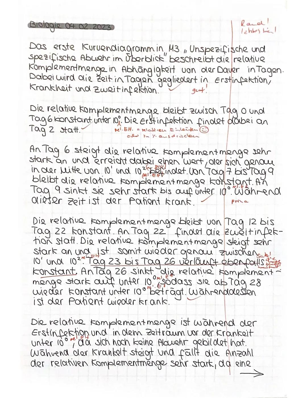 Biologie 04. 02.2023

Rand!
lches liel

Das erste Kuruendiagramm in M3, Unspezifische und
spezifische Abwehr im Überblick" beschreibt die re