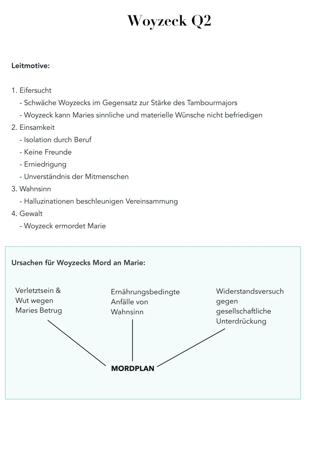 Inhalt:
Woyzeck Q2
-Drama von Georg Büchner -> blieb nach seinem Tod 1837 als Fragment zurück
-veröffentlicht 1879
-der einfache Soldat Fran