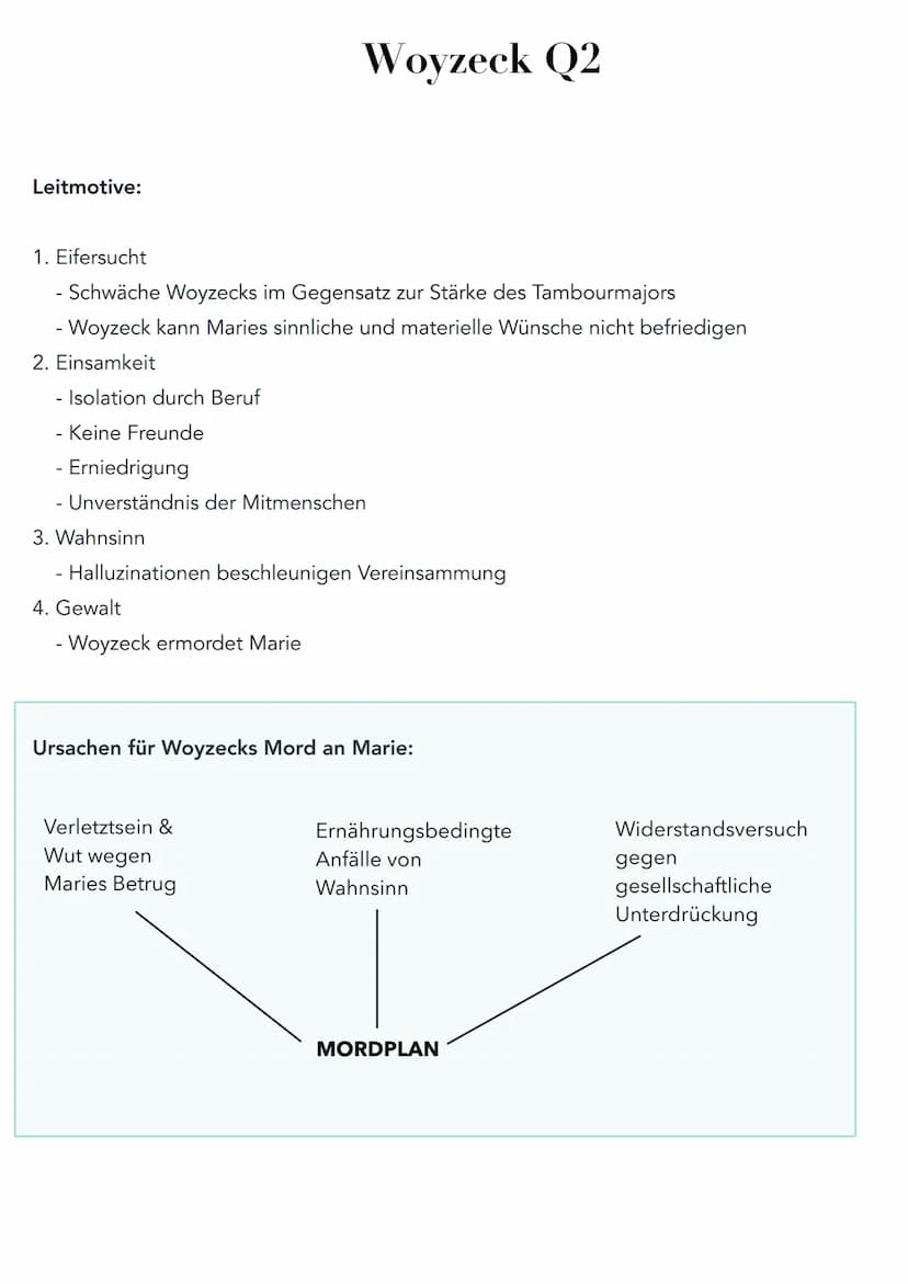 Inhalt:
Woyzeck Q2
-Drama von Georg Büchner -> blieb nach seinem Tod 1837 als Fragment zurück
-veröffentlicht 1879
-der einfache Soldat Fran