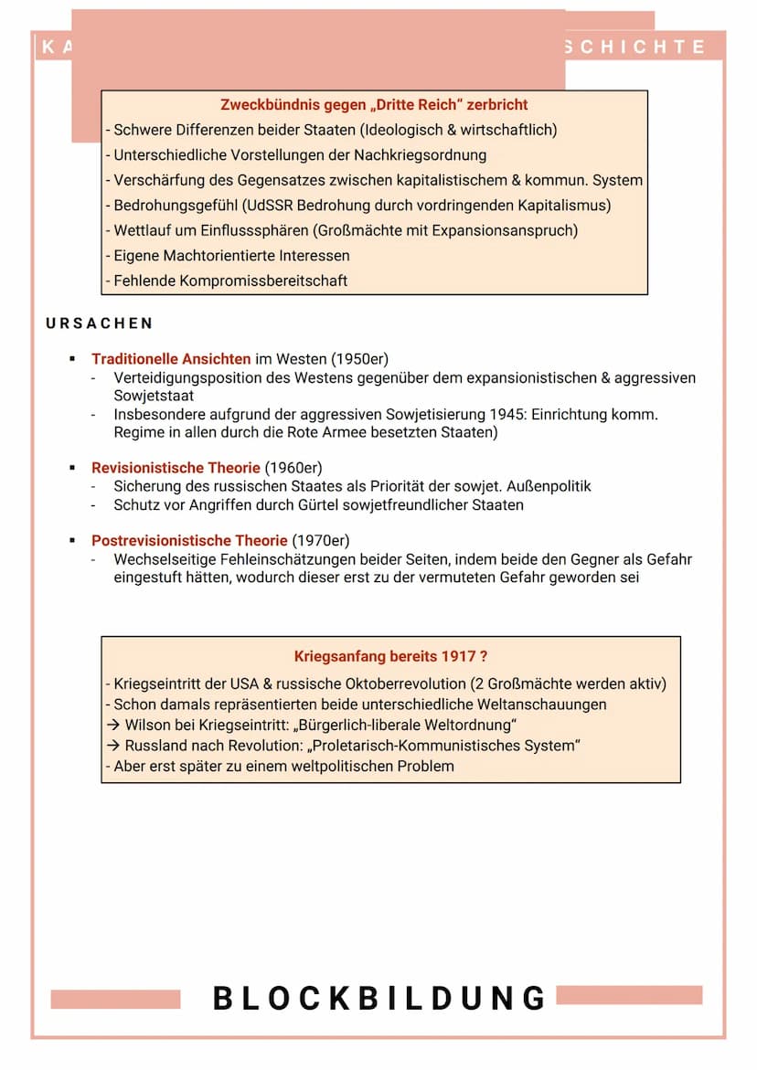 KALTER KRIEG 1947 - 1990
■
AUSBRUCH DES KRIEGES
,,USA als zum Imperialismus geneigte Macht, die mit Politik der offenen Tür die
kriegsgeschw