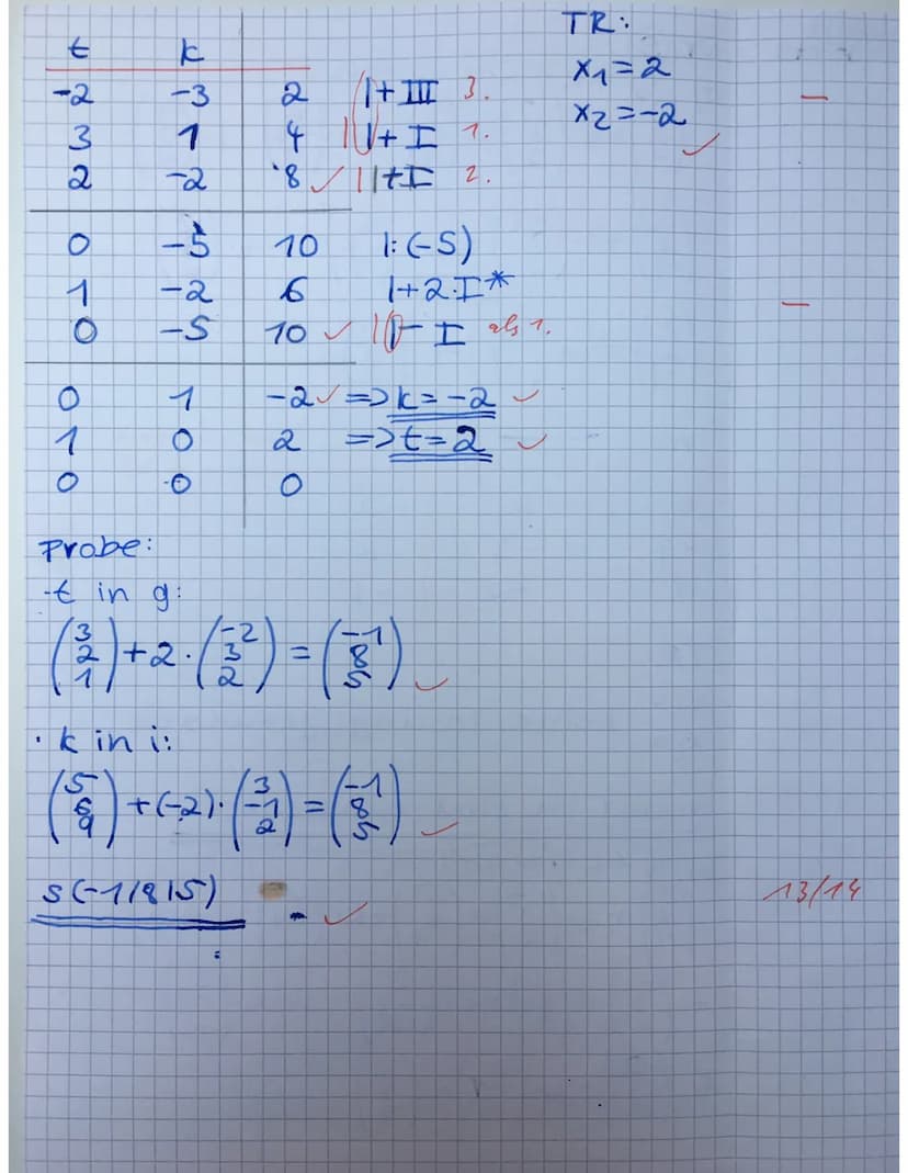 Nr. 1
a)
1. Funktion:
У-уг
X1-x2
m=
·b
6 = - ²3/3² · (-1) + b
6
5 = ³²/3² +b 1 = ²/1/²0
27=6=52²
g(x) = -x + 5 룸
6-3
=-=-=-4 = = = -3
3
-S
+