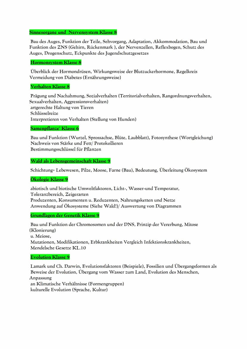 Prüfungsschwerpunkte Realschule
Bau und Leistungen des menschlichen Körpers
Zelle-Gewebe-Organ-Organsystem- Organismus, Lebensmerkmale.
Verd